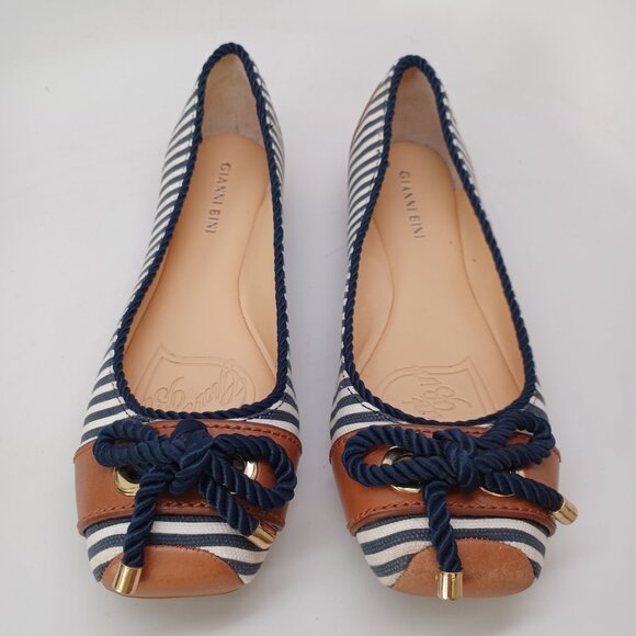 Gianni Bini Shoes Nautical Stripe Slip On Sawyer Casual Ballet Style Flats Sz 9 - Picture 3 of 16